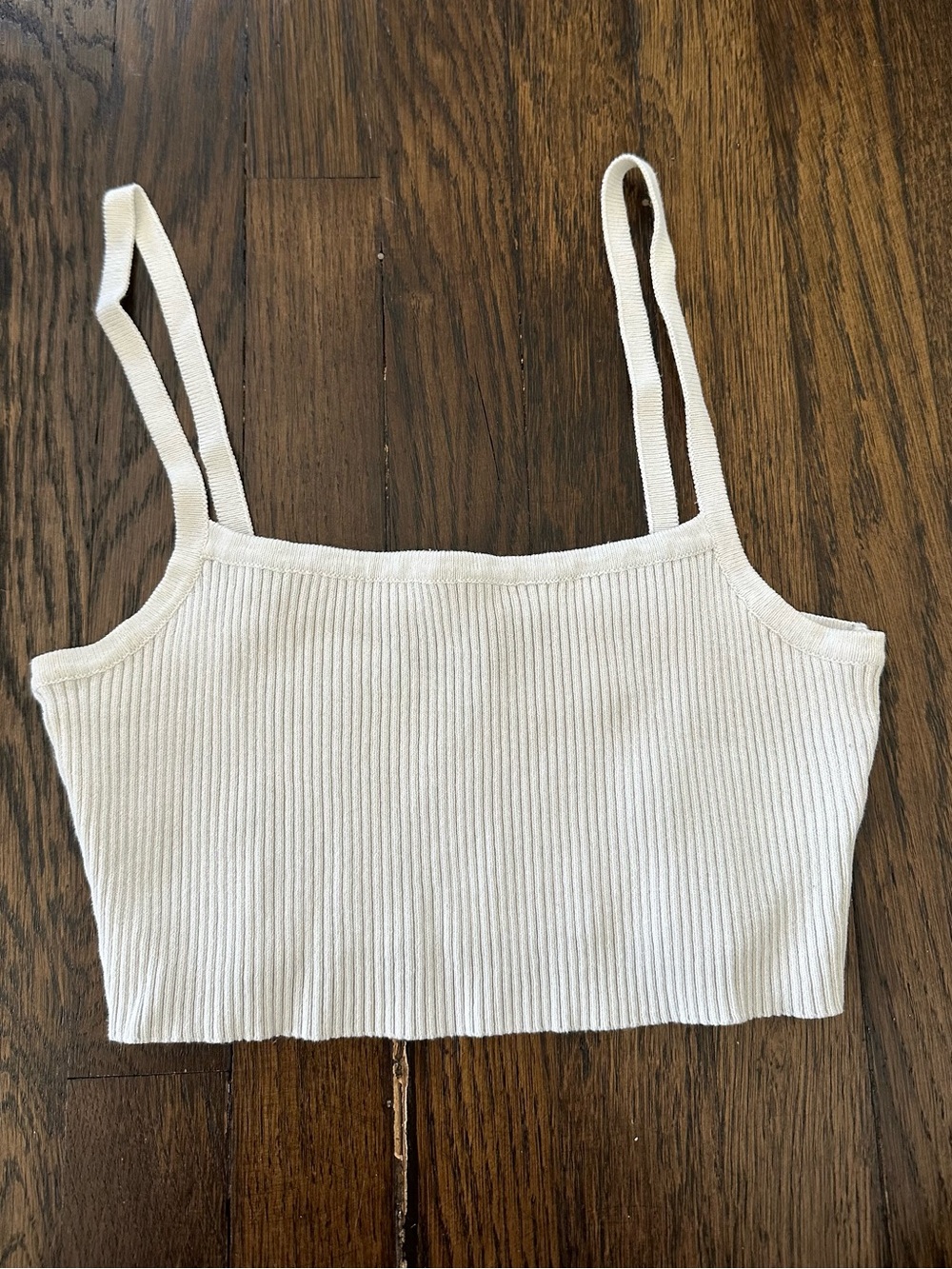 Motel Ribbed Spaghetti Strap Crop Top